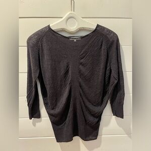 🩶 SANDWICH – Grey Lightweight 3/4 Sleeve Knit Top (XS